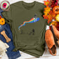 Dog Walking on a Rainbow Tee