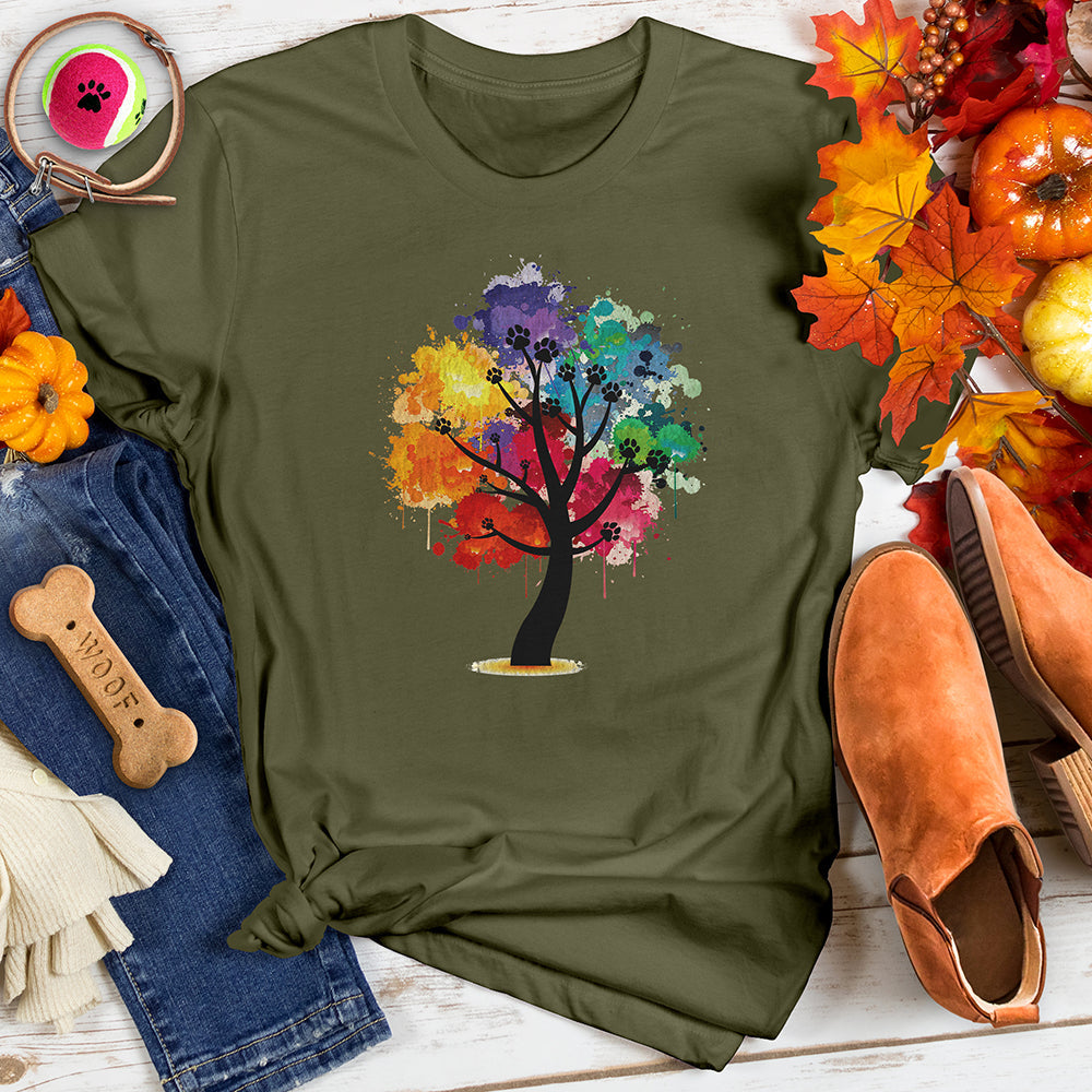 Rainbow Paw Tree Tee
