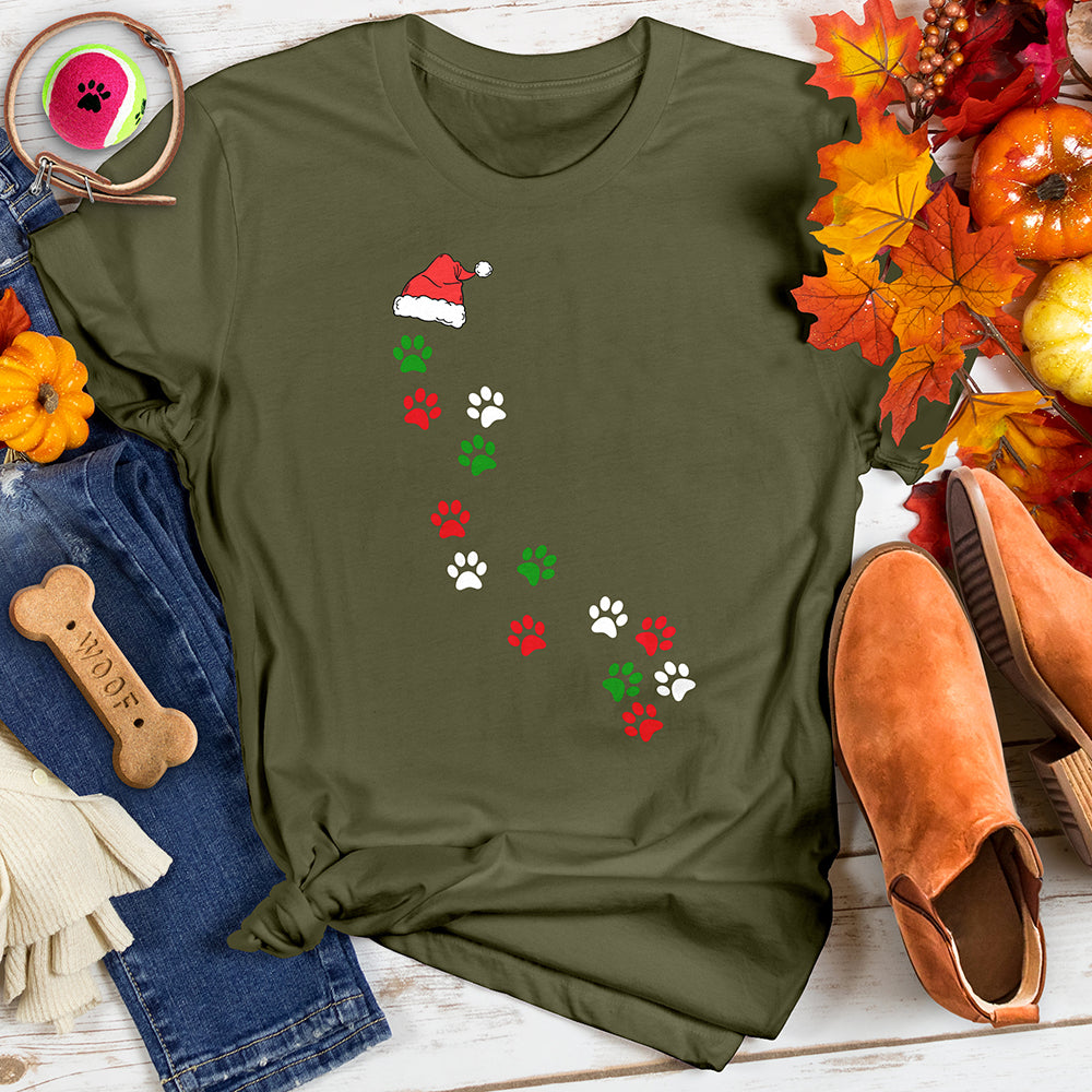 Santa Hat Paw Path Tee