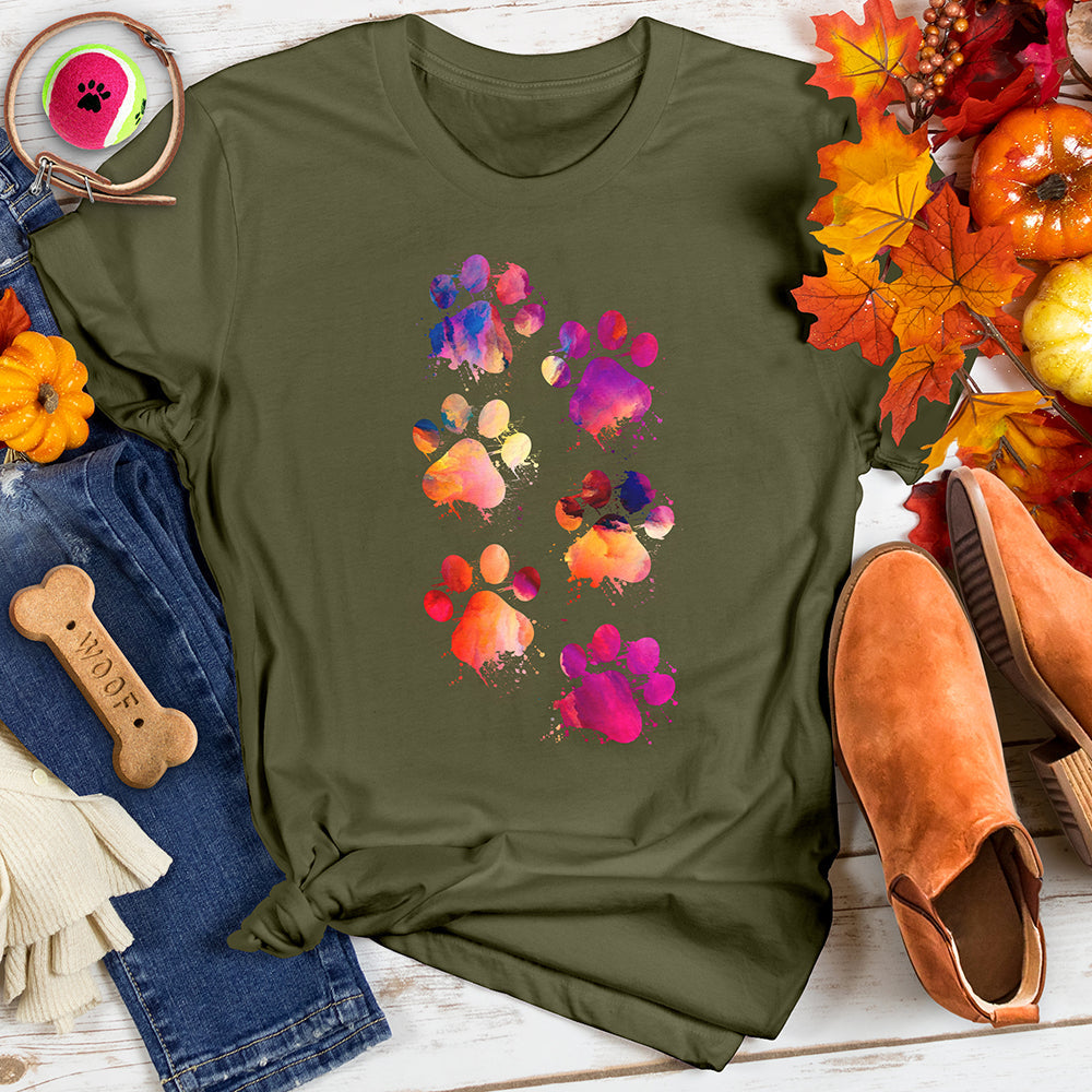 Vibrant Paw Splash Tee