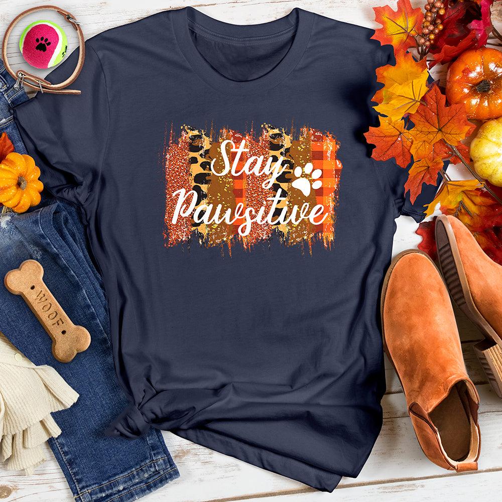 Stay Pawsitive Leopard Fall Tee