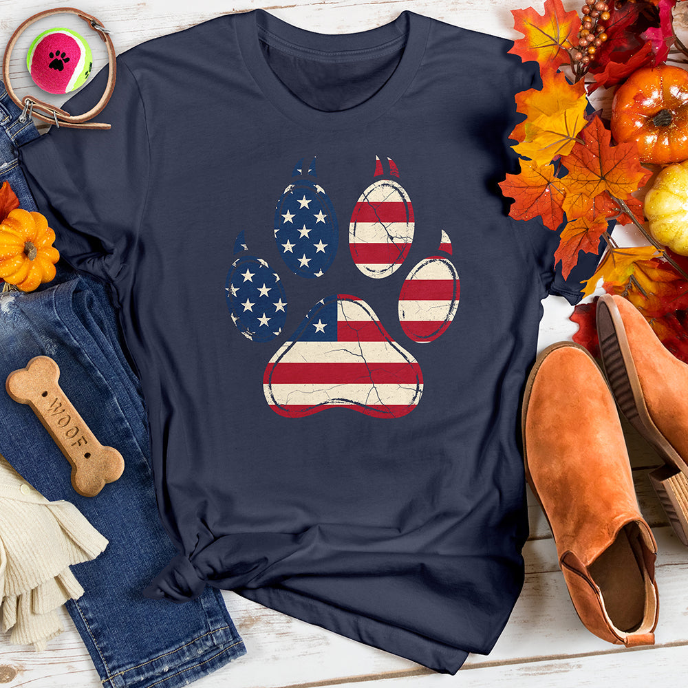 Dog Paw US Flag Tee