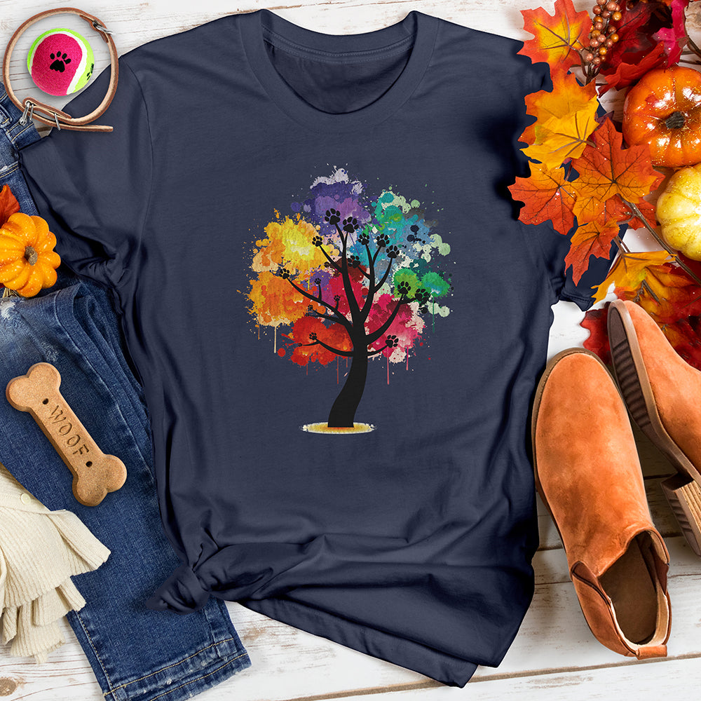 Rainbow Paw Tree Tee