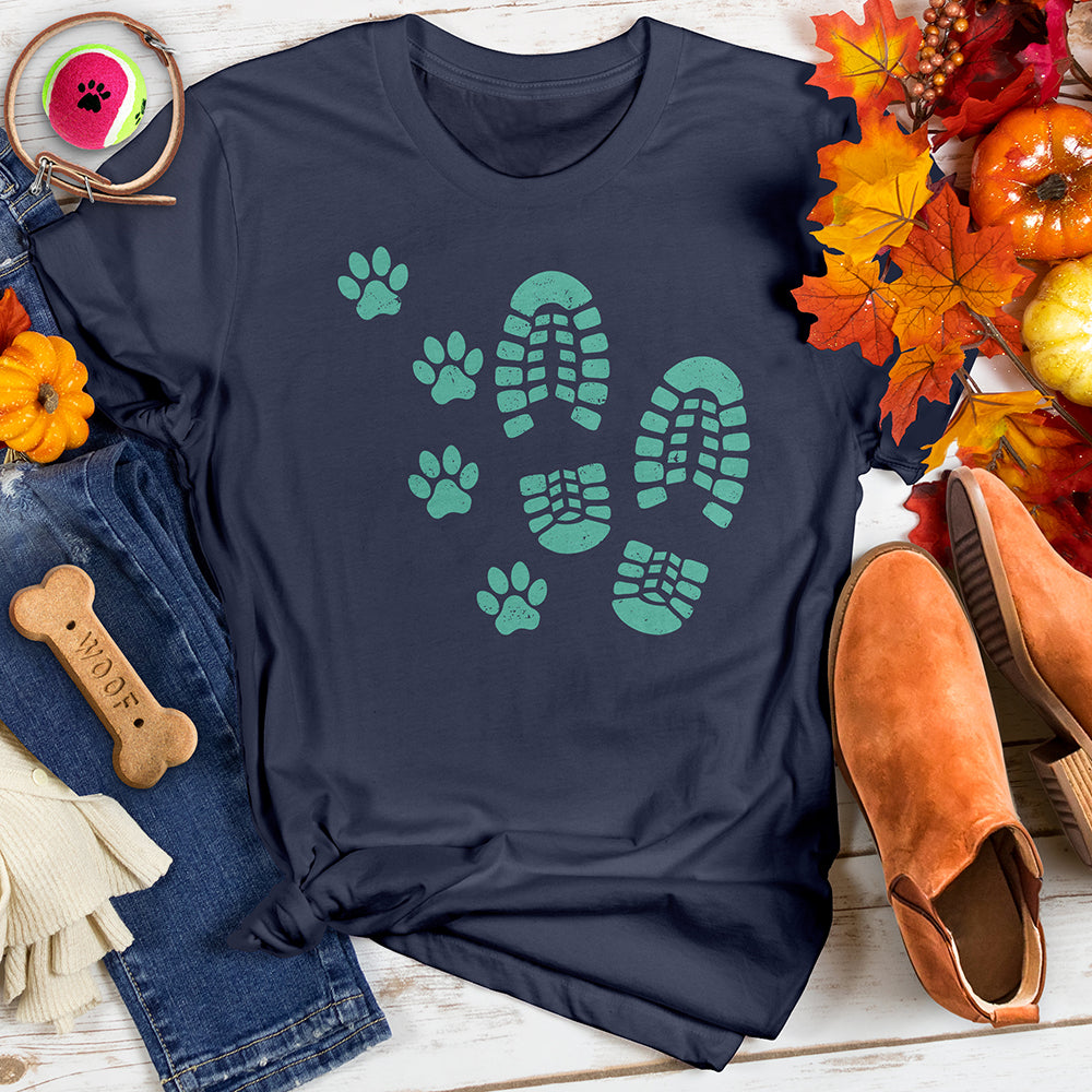 Dog and Man Footprints Tee