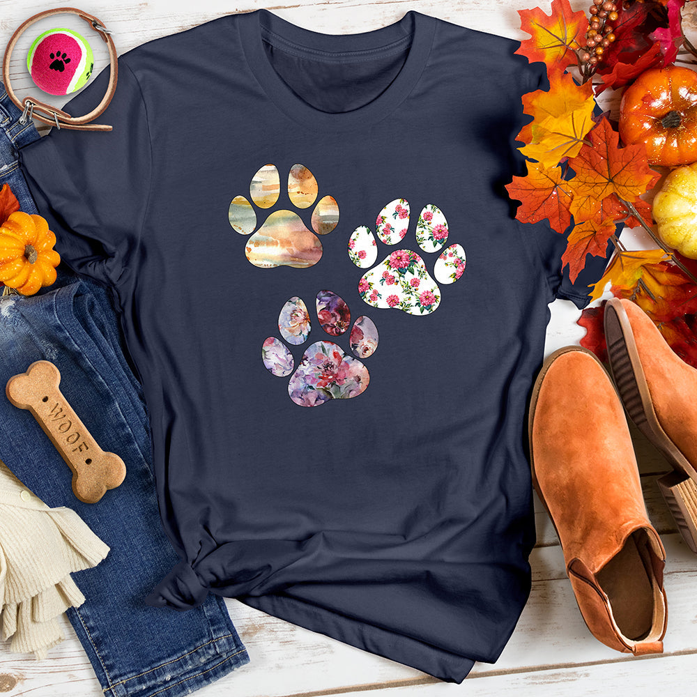 Watercolor Paw Prints Tee