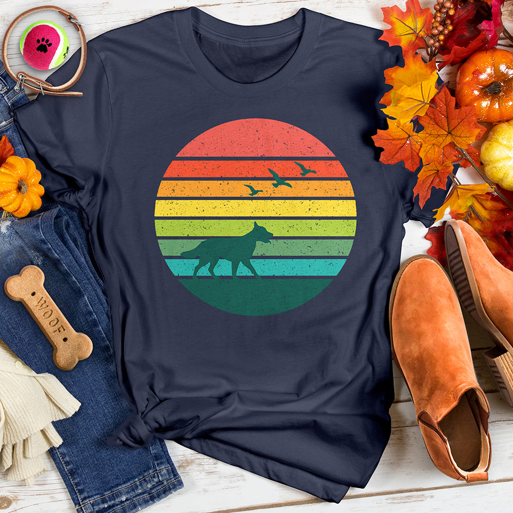Sunset Dog and Birds Tee