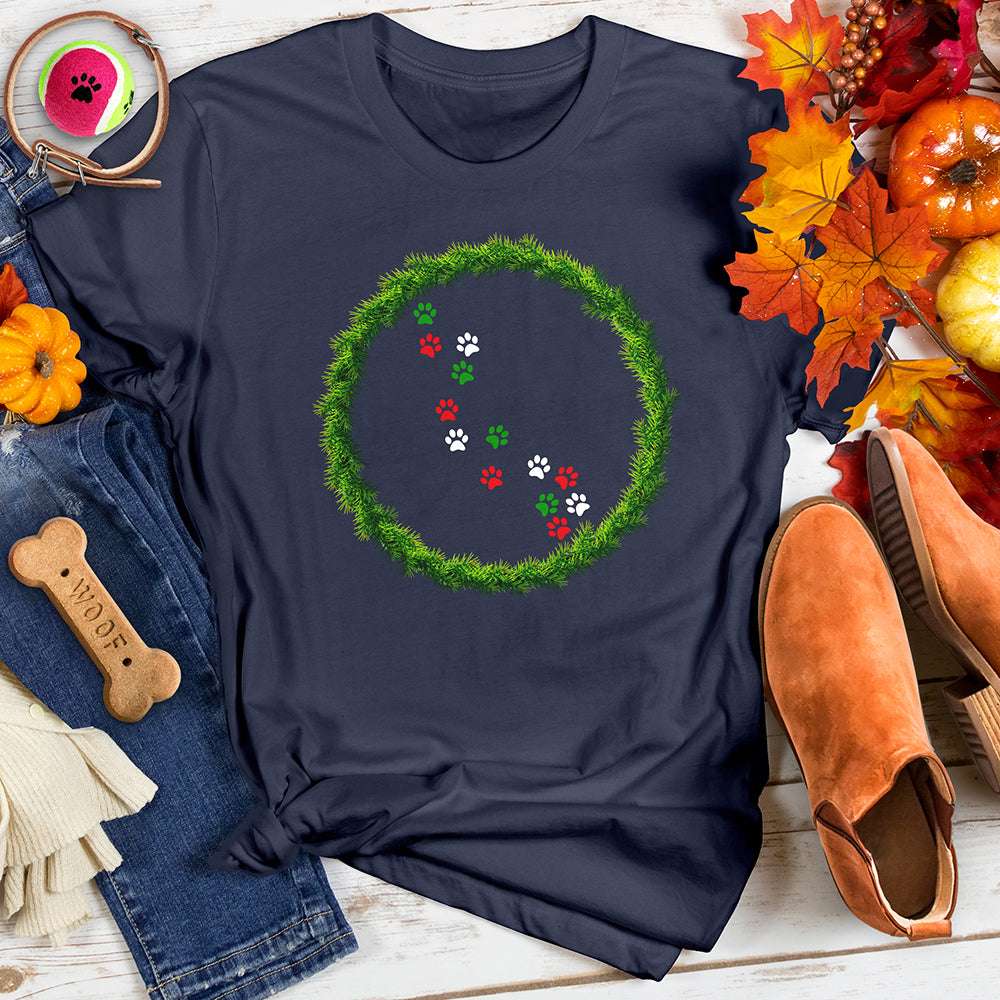 Paw Holiday Wreath Tee