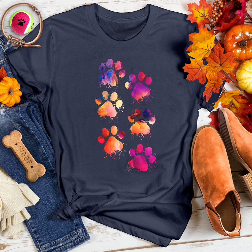 Vibrant Paw Splash Tee