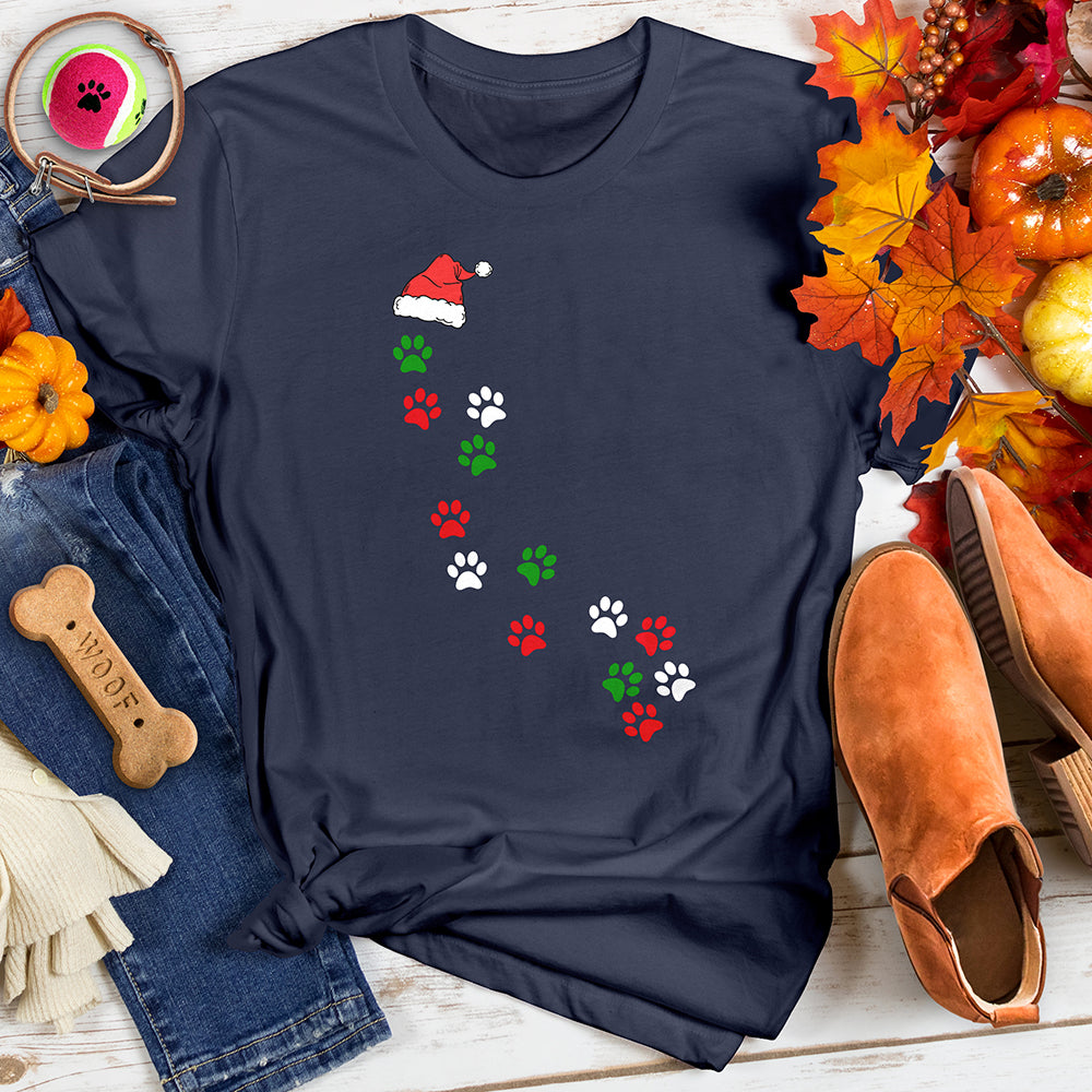 Santa Hat Paw Path Tee