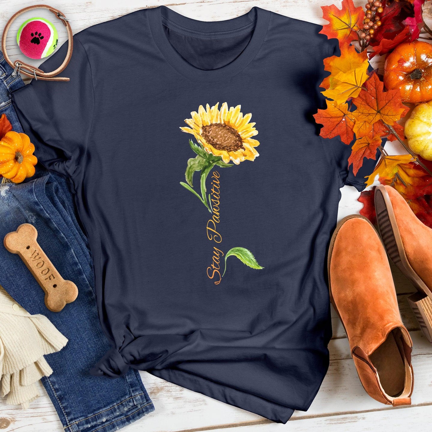 Stay Pawsitive Stem Tee