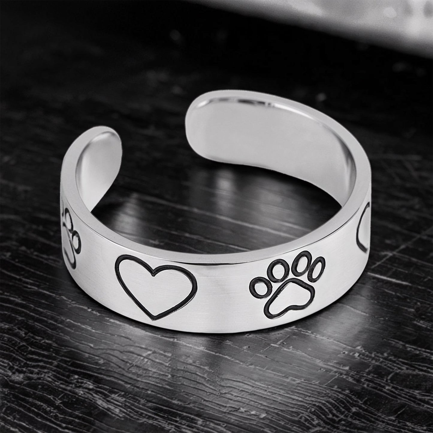 Heart Paw Minimalist Ring