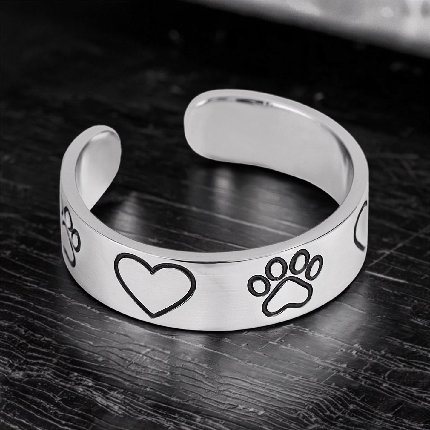 Heart Paw Minimalist Ring