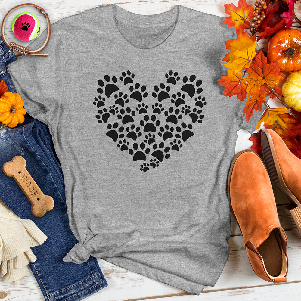 Black Paw Heart Tee