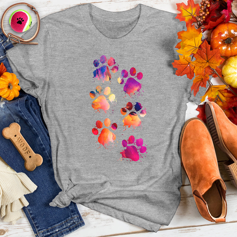 Vibrant Paw Splash Tee