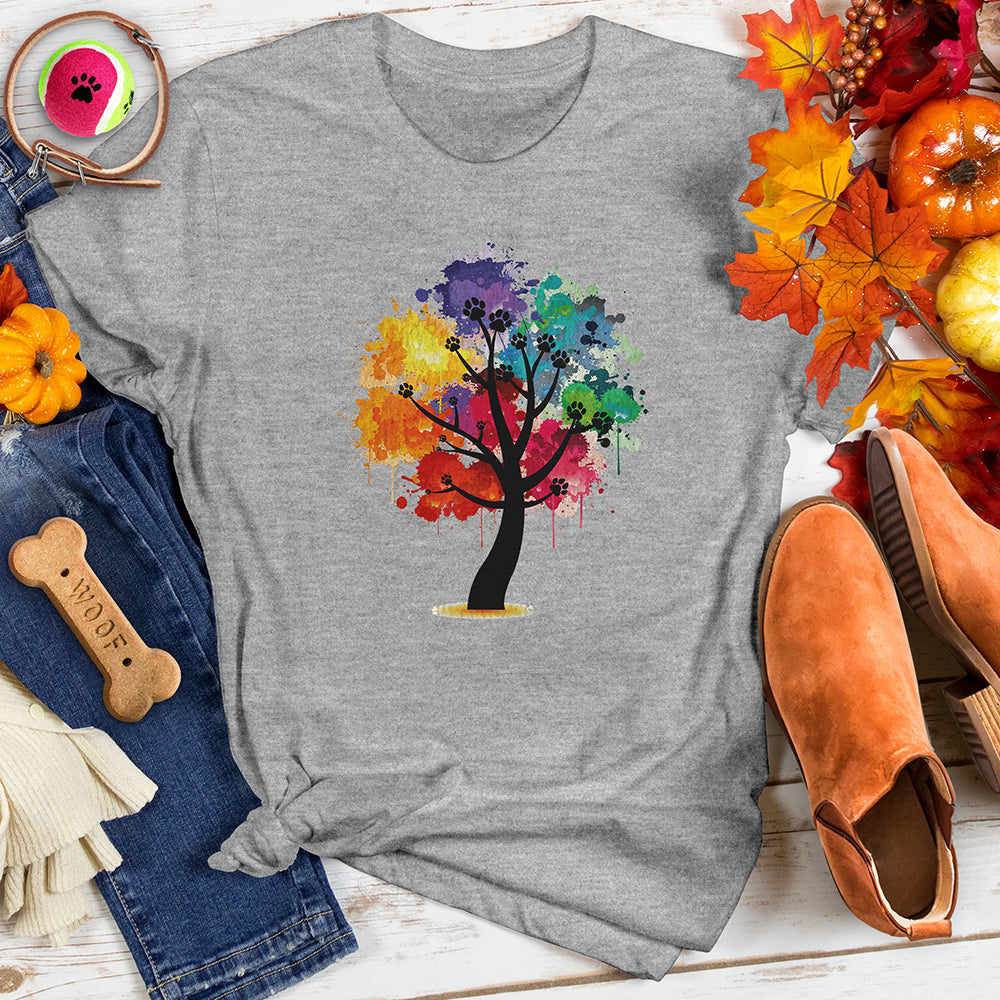 Rainbow Paw Tree Tee