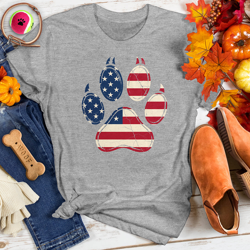 Dog Paw US Flag Tee