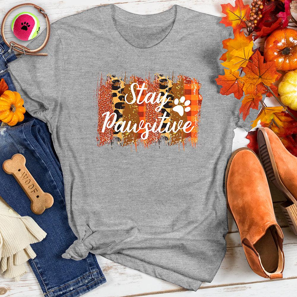 Stay Pawsitive Leopard Fall Tee