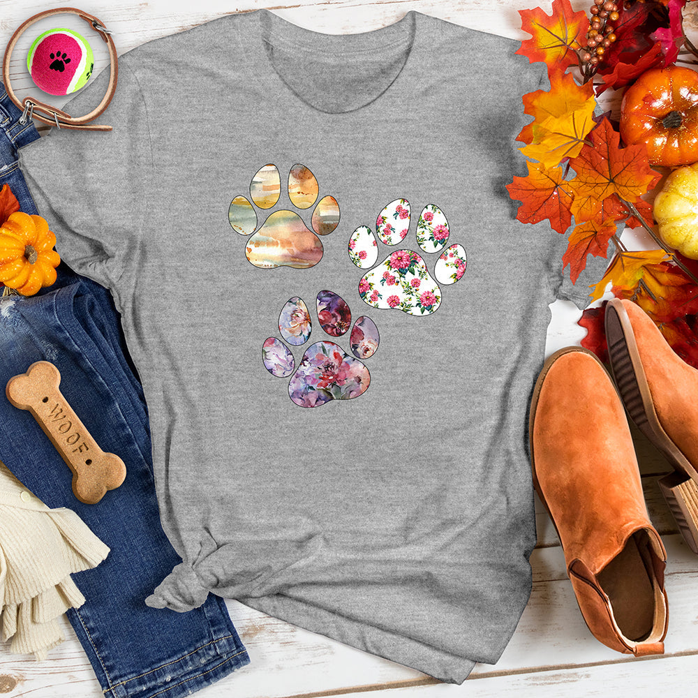 Watercolor Paw Prints Tee