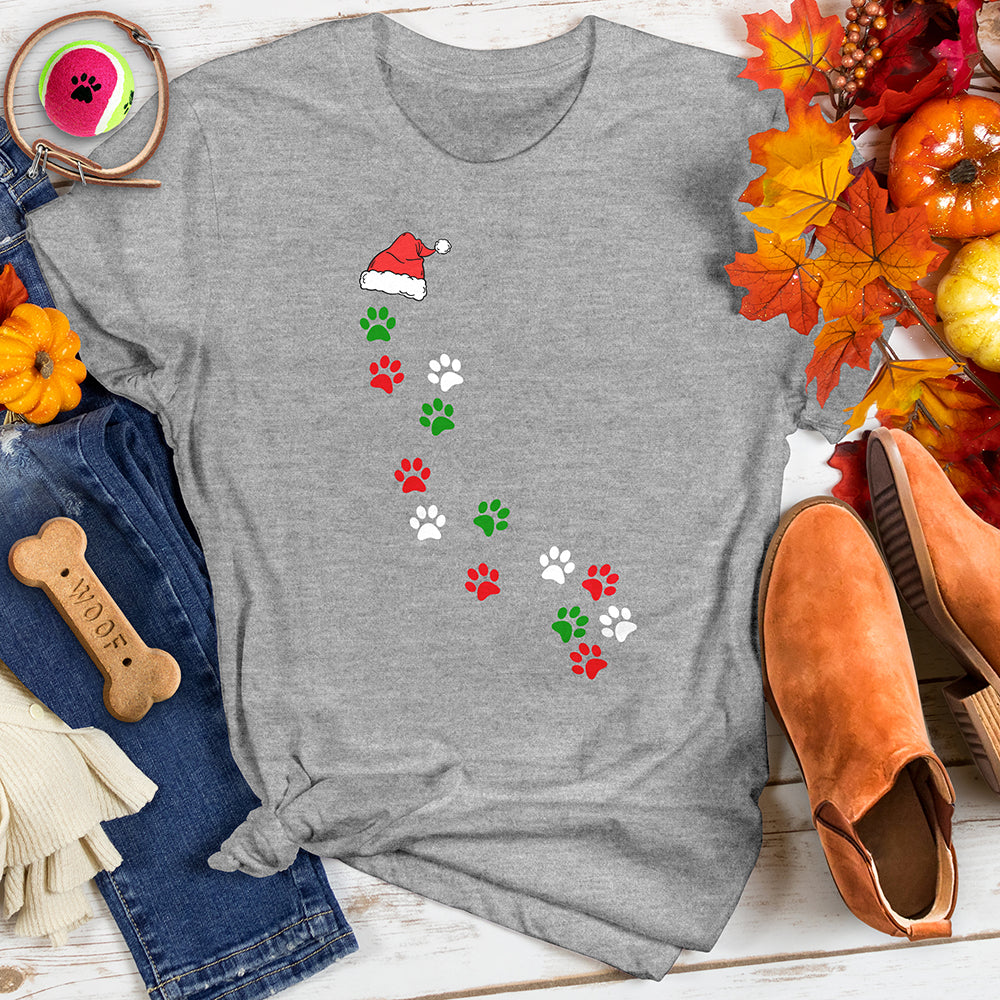 Santa Hat Paw Path Tee