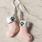 Paw Print Stocking Earrings