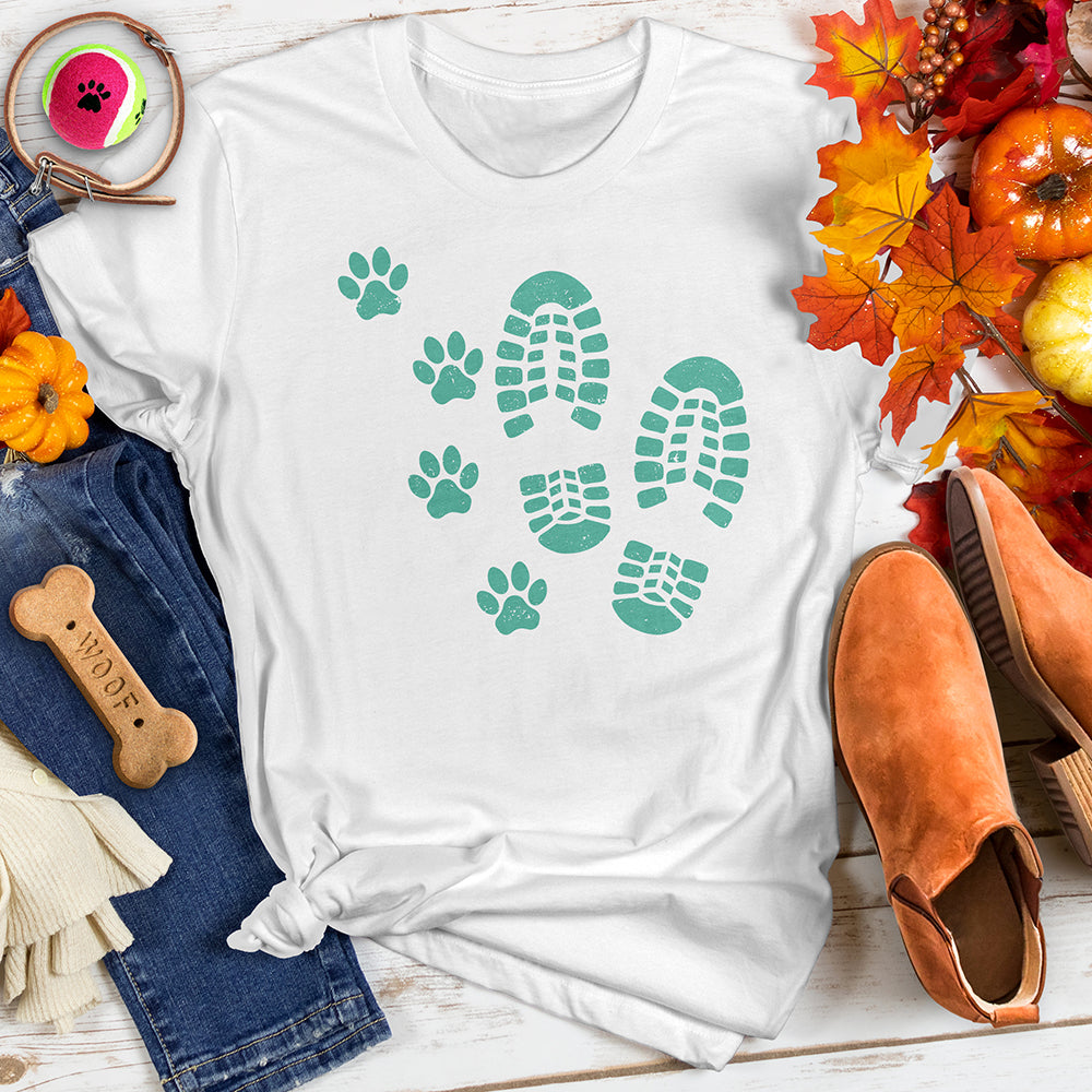 Dog and Man Footprints Tee