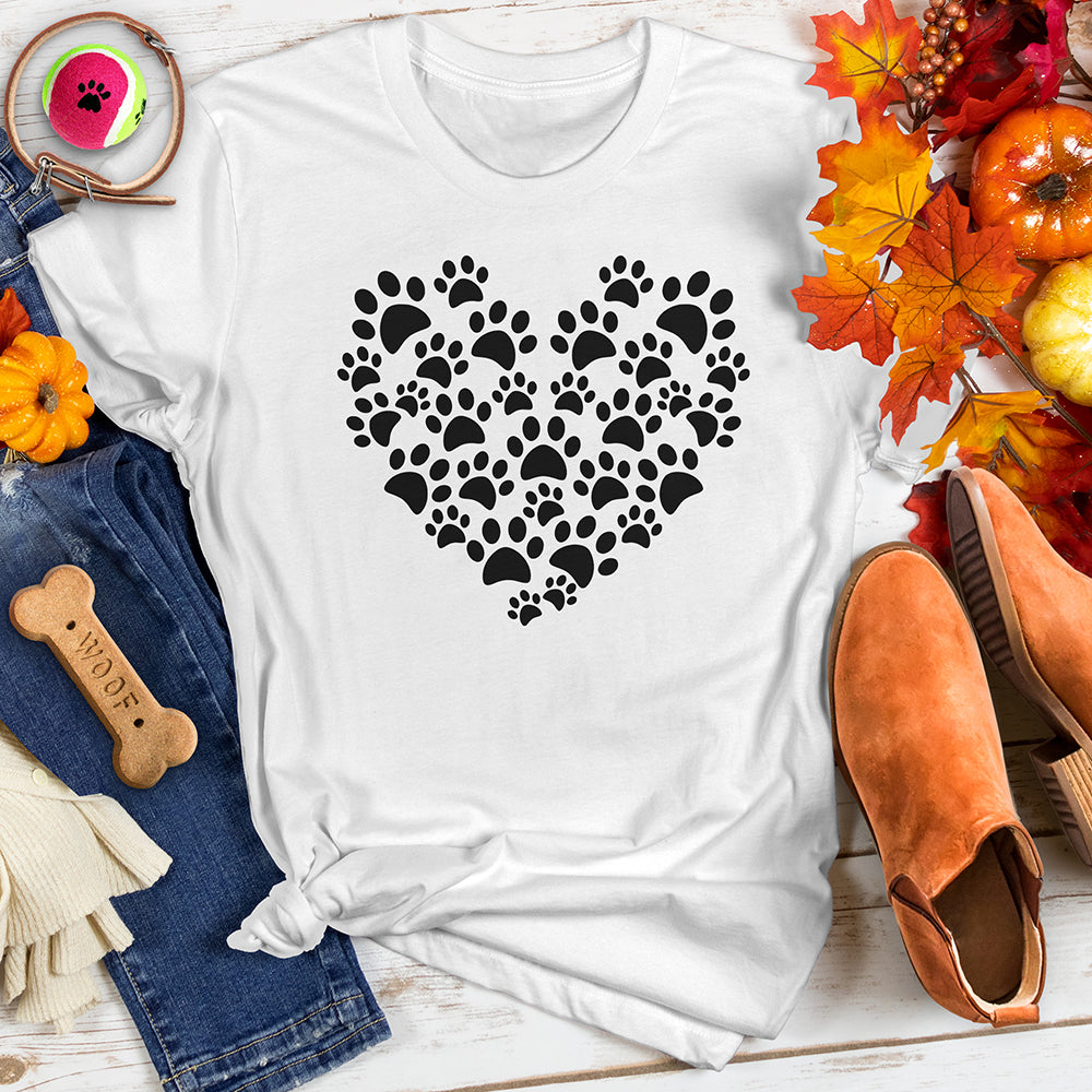 Black Paw Heart Tee