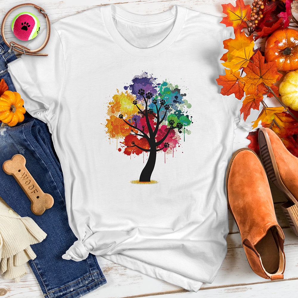 Rainbow Paw Tree Tee