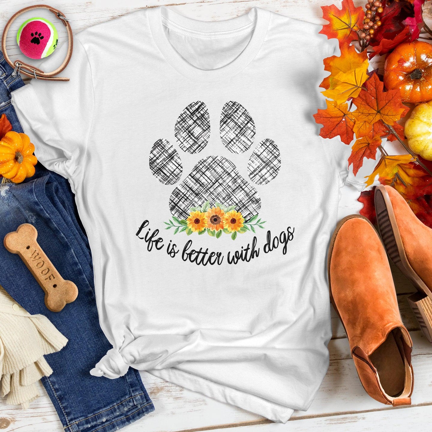 Life is Better with Dogs Sunflower Tee