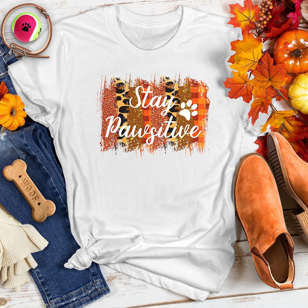 Stay Pawsitive Leopard Fall Tee