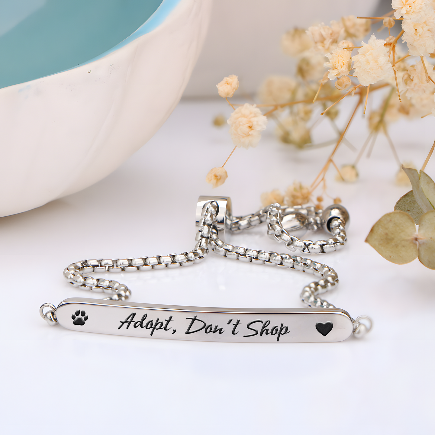 Adopt, Don't Shop Bar Bracelet