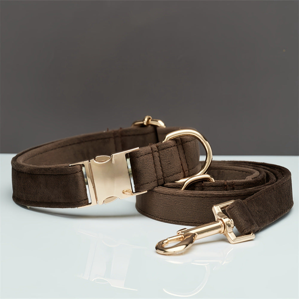 Velvet Dog Collar & Leash