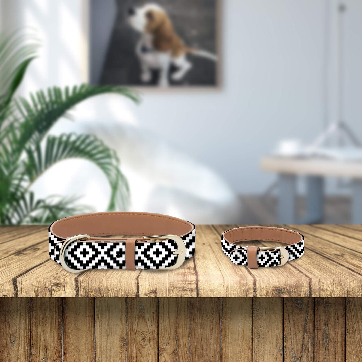 Black n' White Collar and Bracelet Set