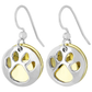 Golden Paw Circle Drop Earrings