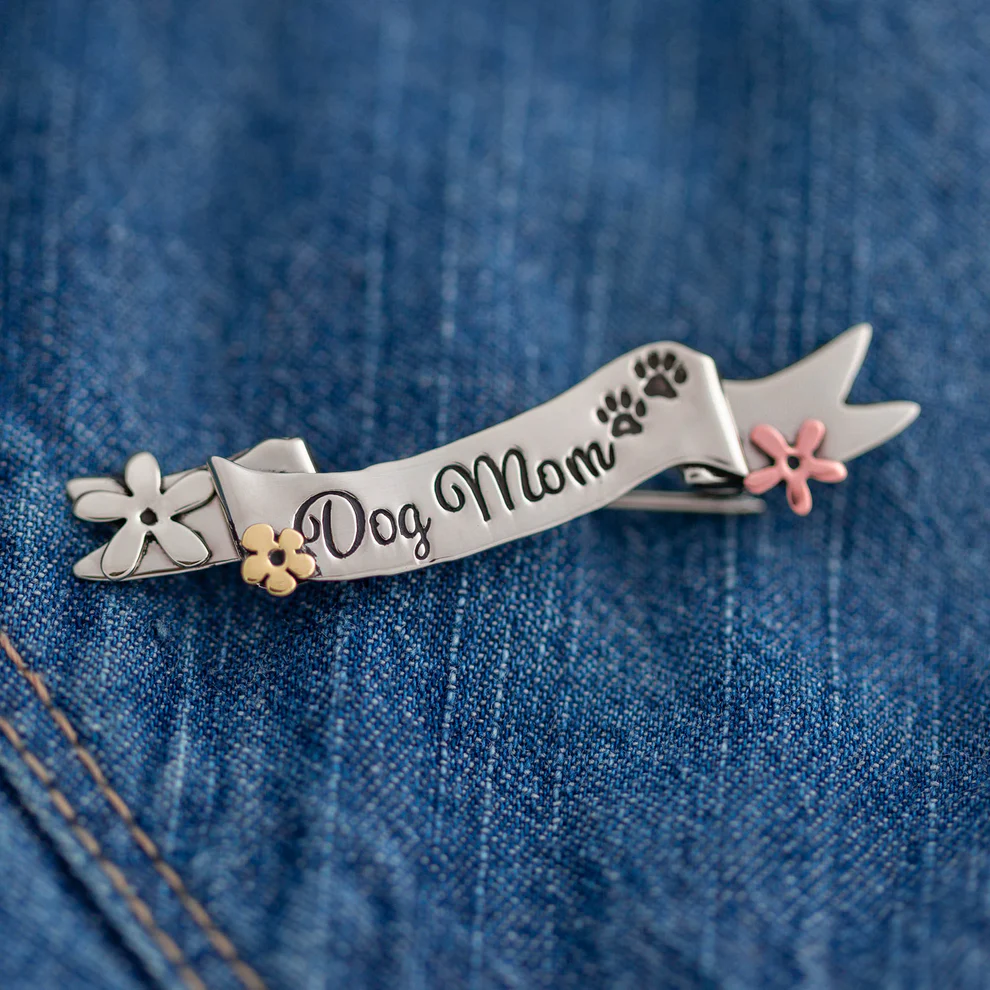 Dog Mom Ribbon Brooch