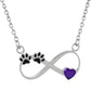 Infinity Birthstone Paw Print Necklaces